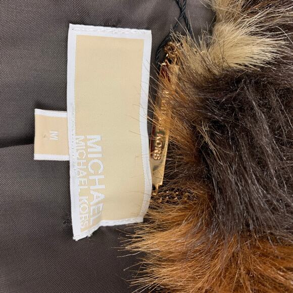 MICHAEL by MICHAEL KORS Size M Tan Brown Polyester Textured Collarless Coat - Picture 5 of 5